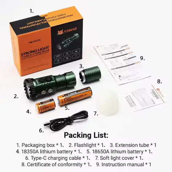 چراغ قوه یامو مدل YEMAO YM-F337X