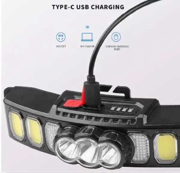 چراغ پیشانی شارژی 9 لامپ مدل HX-811S
