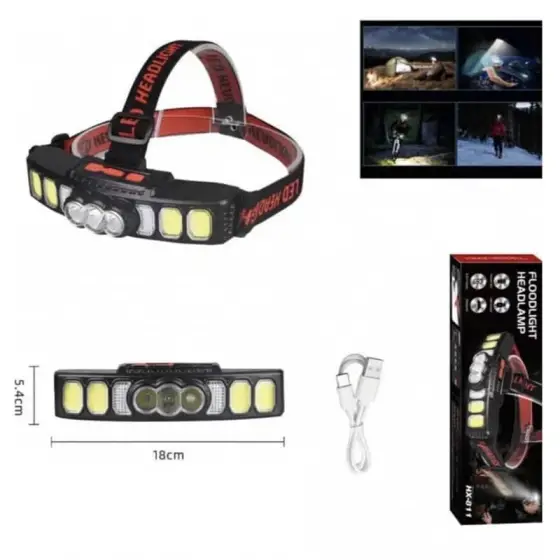 چراغ پیشانی شارژی 9 لامپ مدل HX-811S